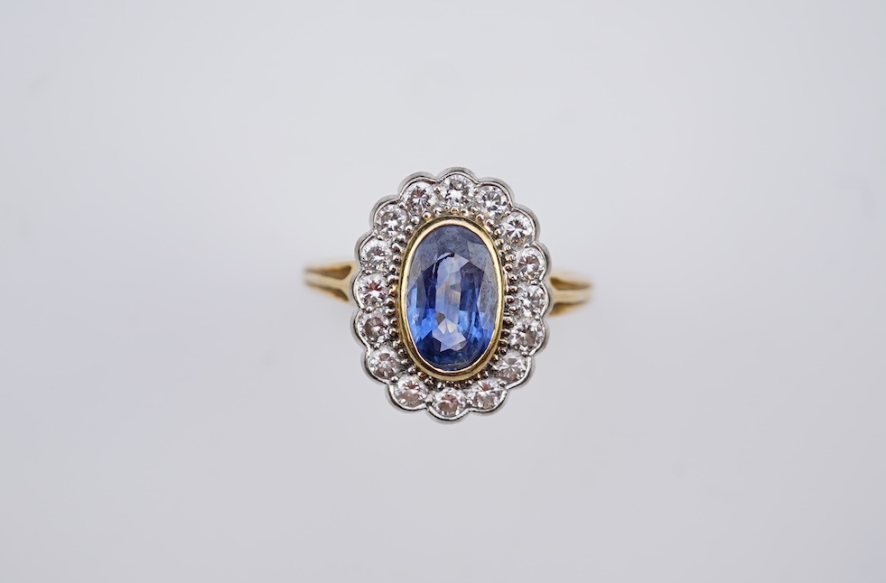 A sapphire and diamond ring